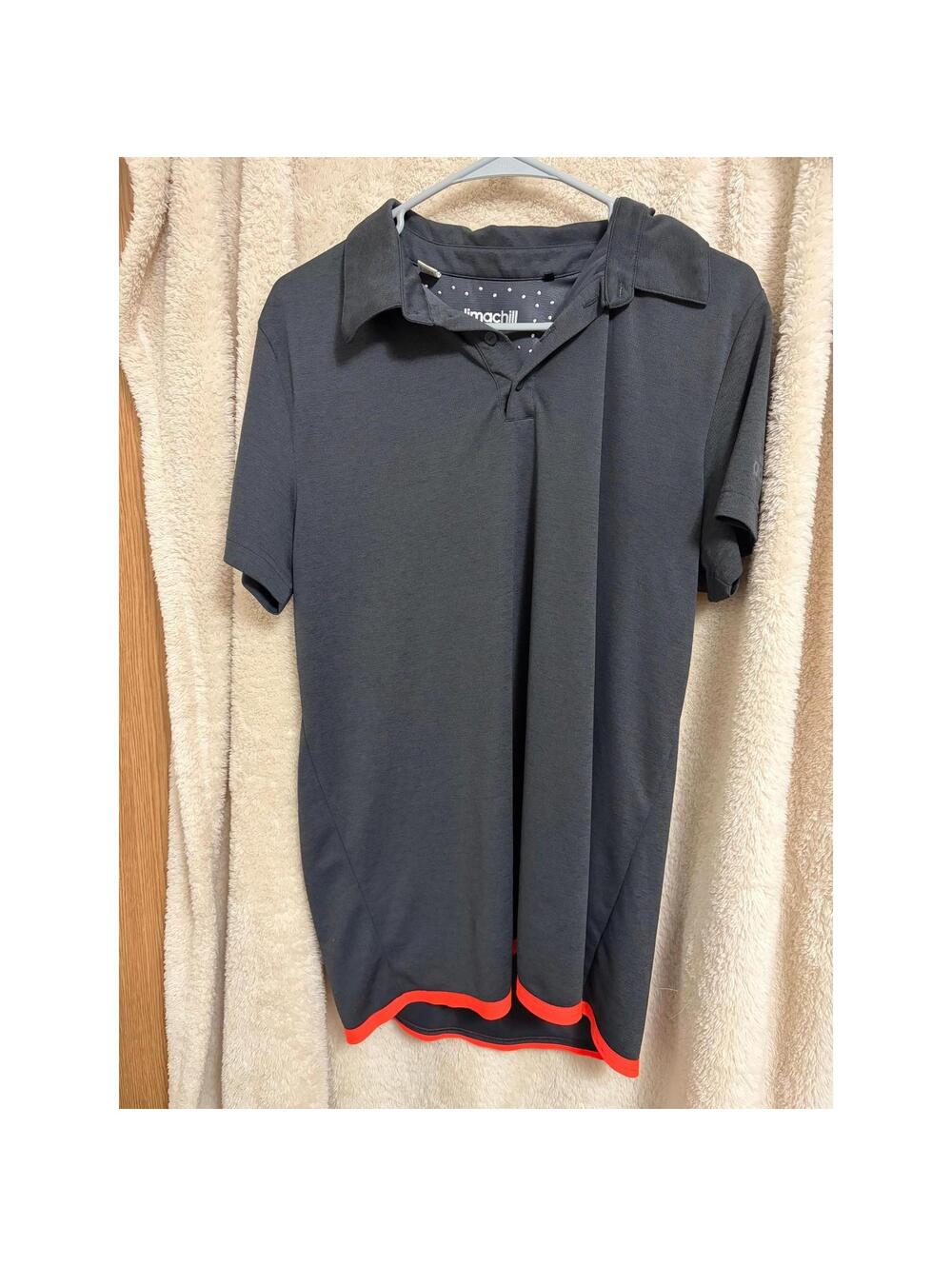 Adidas Climacool Golf Polo Shirt Men's Dark Gray Orange Trim Short Sleeve Size L